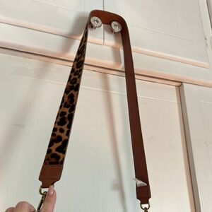 Madewell Leather Leopard Print Brown Strap